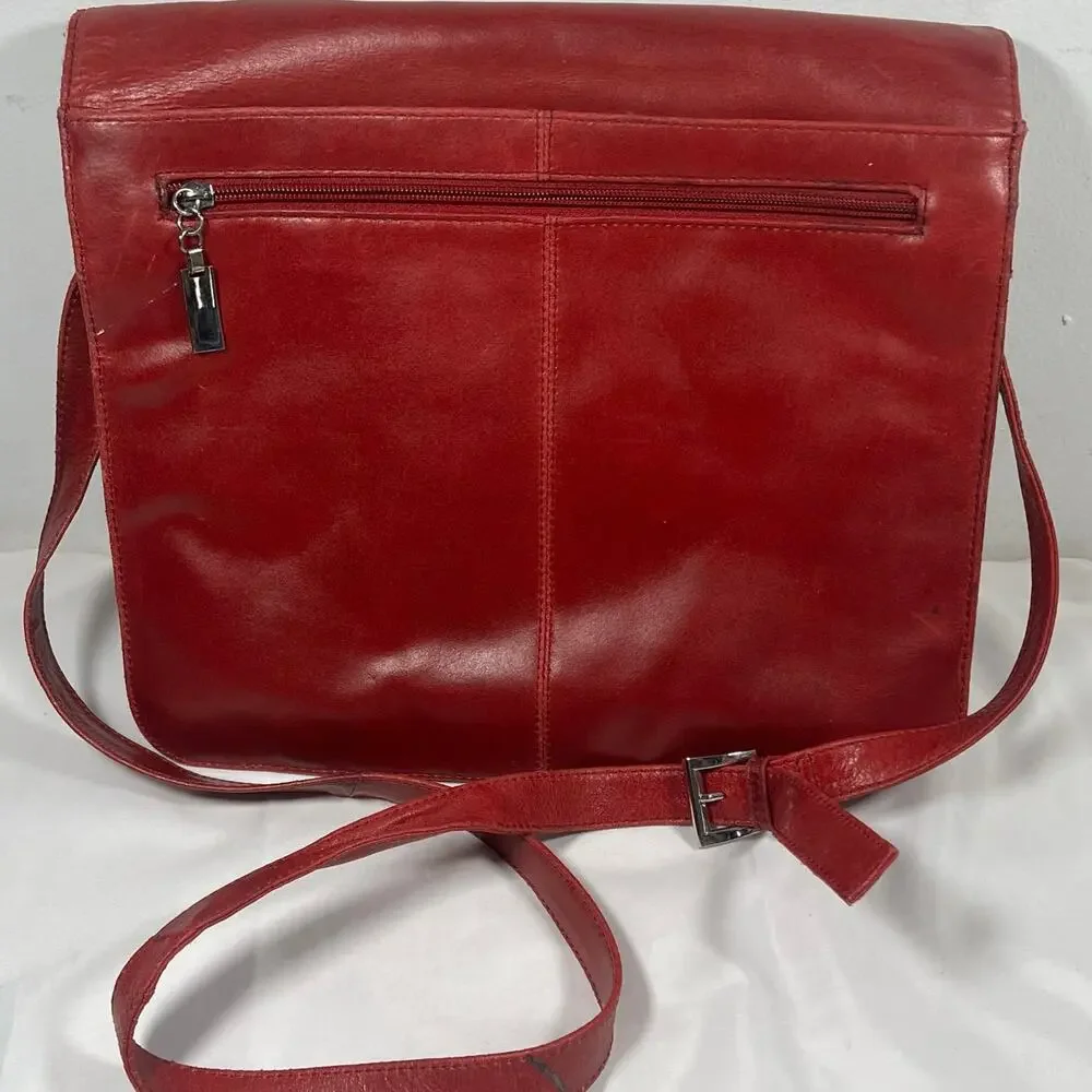 Pelle Studio Wilsons Leather Dark Red Leather Crossbody Travel Office IPad Bag